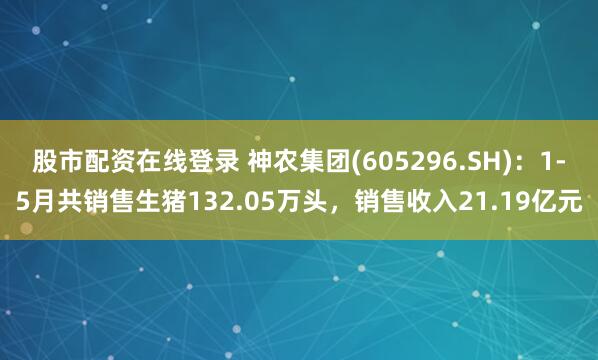 股市配资在线登录 神农集团(605296.SH)：1-5月共销售生猪132.05万头，销售收入21.19亿元