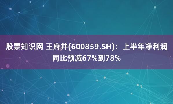 股票知识网 王府井(600859.SH)：上半年净利润同比预减67%到78%