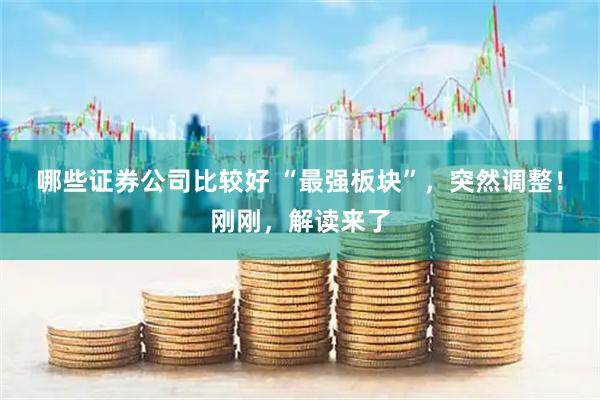 哪些证券公司比较好 “最强板块”，突然调整！刚刚，解读来了